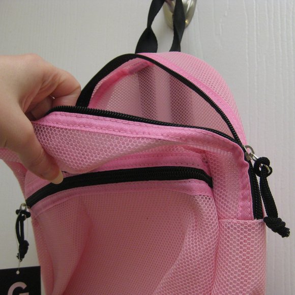 NWT Guess logo pink mini backpack mesh purse bag - Picture 4 of 11